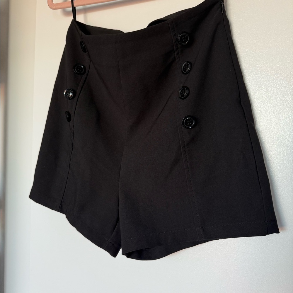 Belle Black High Waist Women's Shorts - Picture 3 of 5